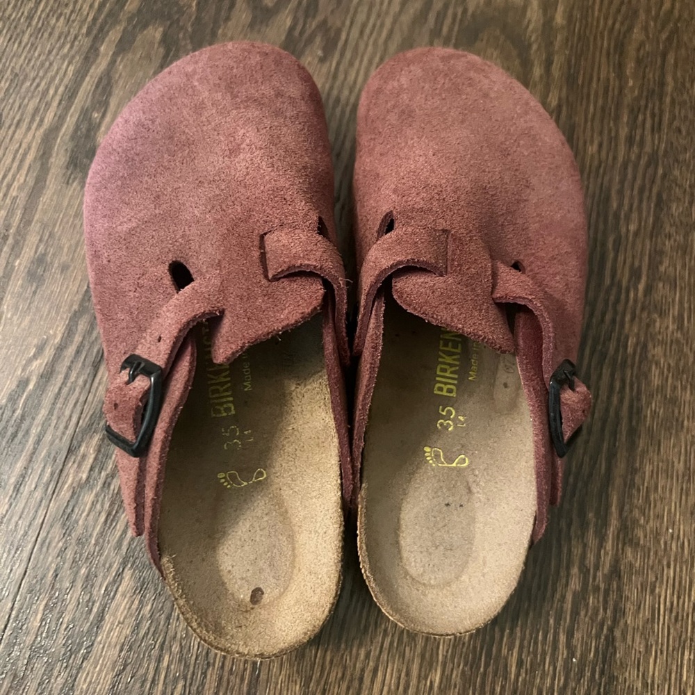 NEW Birkenstock bostons suede clogs